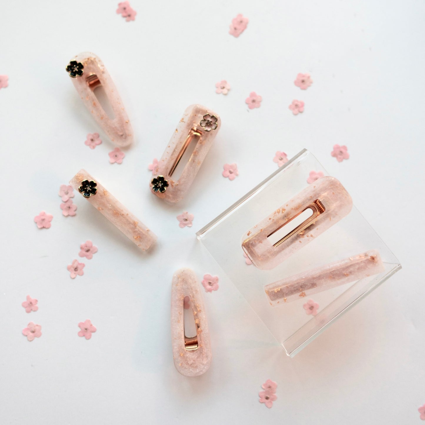 "Sakura" Marbled Clips