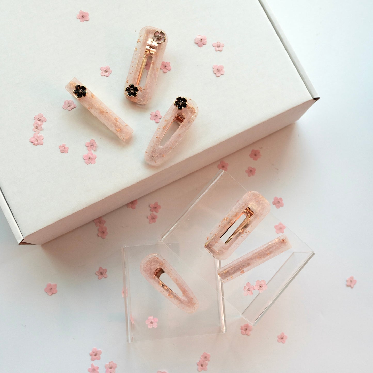 "Sakura" Marbled Clips